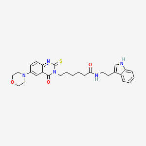 N-[2-(1H-indol-3-yl)ethyl]-6-[6-(morpholin-4-yl)-4-oxo-2-sulfanylidene-1,2,3,4-tetrahydroquinazolin-3-yl]hexanamide