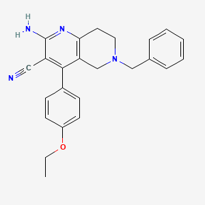 molecular formula C24H24N4O B2797999 2-氨基-6-苄基-4-(4-乙氧基苯基)-5,6,7,8-四氢-1,6-萘啉-3-碳腈 CAS No. 879623-58-2