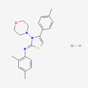 molecular formula C22H26BrN3OS B2798002 (Z)-2,4-二甲基-N-(3-吗啉-4-(对甲苯基)噻唑-2(3H)-基亚甲基)苯胺盐酸盐 CAS No. 1180031-50-8