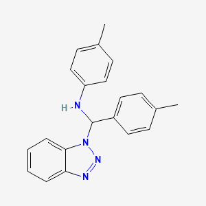 molecular formula C21H20N4 B2798004 N-[1H-1,2,3-Benzotriazol-1-yl(4-methylphenyl)methyl]-4-methylaniline CAS No. 1381762-97-5