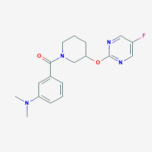 molecular formula C18H21FN4O2 B2798005 (3-(Dimethylamino)phenyl)(3-((5-fluoropyrimidin-2-yl)oxy)piperidin-1-yl)methanone CAS No. 2034428-83-4