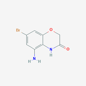 molecular formula C8H7BrN2O2 B2798006 5-amino-7-bromo-3,4-dihydro-2H-1,4-benzoxazin-3-one CAS No. 1780516-88-2