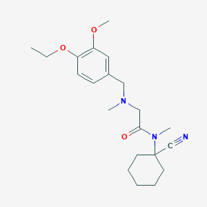 molecular formula C21H31N3O3 B2798007 N-(1-cyanocyclohexyl)-2-{[(4-ethoxy-3-methoxyphenyl)methyl](methyl)amino}-N-methylacetamide CAS No. 1197826-90-6