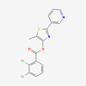 molecular formula C16H10Cl2N2O2S B2798008 5-Methyl-2-(3-pyridinyl)-1,3-thiazol-4-yl 2,3-dichlorobenzenecarboxylate CAS No. 338409-18-0