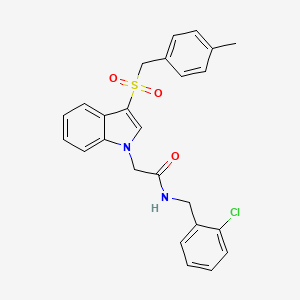 molecular formula C25H23ClN2O3S B2798009 N-(2-chlorobenzyl)-2-(3-((4-methylbenzyl)sulfonyl)-1H-indol-1-yl)acetamide CAS No. 878063-36-6