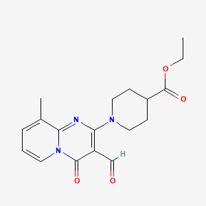 molecular formula C18H21N3O4 B2798010 ethyl 1-(3-formyl-9-methyl-4-oxo-4H-pyrido[1,2-a]pyrimidin-2-yl)piperidine-4-carboxylate CAS No. 636989-80-5