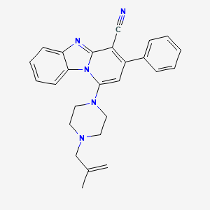 molecular formula C26H25N5 B2798012 1-[4-(2-甲基丙-2-烯基)哌嗪-1-基]-3-苯基吡啶[1,2-a]苯并咪唑-4-碳腈 CAS No. 442567-61-5