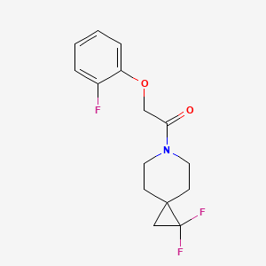 molecular formula C15H16F3NO2 B2798019 1-(1,1-Difluoro-6-azaspiro[2.5]octan-6-yl)-2-(2-fluorophenoxy)ethan-1-one CAS No. 2309710-70-9