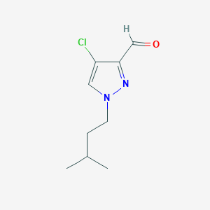 molecular formula C9H13ClN2O B2798024 4-Chloro-1-(3-methylbutyl)-1H-pyrazole-3-carbaldehyde CAS No. 2054953-14-7