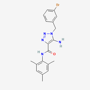 molecular formula C19H20BrN5O B2798028 5-amino-1-(3-bromobenzyl)-N-mesityl-1H-1,2,3-triazole-4-carboxamide CAS No. 899737-40-7