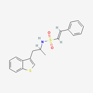 molecular formula C19H19NO2S2 B2798030 (E)-N-(1-(benzo[b]thiophen-3-yl)propan-2-yl)-2-phenylethenesulfonamide CAS No. 2035001-89-7
