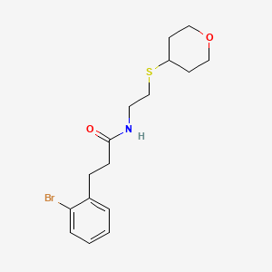 molecular formula C16H22BrNO2S B2798032 3-(2-溴苯基)-N-(2-((四氢-2H-吡喃-4-基)硫基)乙基)丙酰胺 CAS No. 2034525-11-4