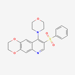 4-[8-(benzenesulfonyl)-2H,3H-[1,4]dioxino[2,3-g]quinolin-9-yl]morpholine