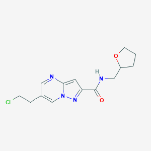 molecular formula C14H17ClN4O2 B279804 6-(2-chloroethyl)-N-(tetrahydro-2-furanylmethyl)pyrazolo[1,5-a]pyrimidine-2-carboxamide 