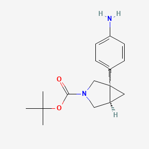 molecular formula C16H22N2O2 B2798042 叔丁基(1S,5R)-1-(4-氨基苯基)-3-氮杂双环[3.1.0]己烷-3-甲酸酯 CAS No. 2418593-60-7