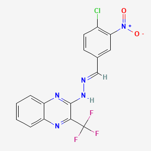 2-[(E)-2-[(4-chloro-3-nitrophenyl)methylidene]hydrazin-1-yl]-3-(trifluoromethyl)quinoxaline