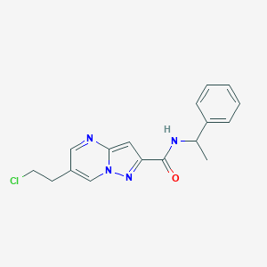 molecular formula C17H17ClN4O B279805 6-(2-chloroethyl)-N-(1-phenylethyl)pyrazolo[1,5-a]pyrimidine-2-carboxamide 