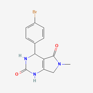 molecular formula C13H12BrN3O2 B2798051 4-(4-bromophenyl)-6-methyl-3,4,6,7-tetrahydro-1H-pyrrolo[3,4-d]pyrimidine-2,5-dione CAS No. 878123-82-1