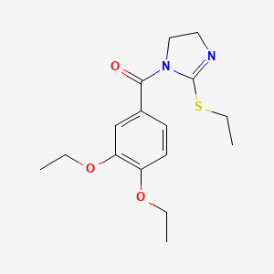 molecular formula C16H22N2O3S B2798052 (3,4-Diethoxyphenyl)-(2-ethylsulfanyl-4,5-dihydroimidazol-1-yl)methanone CAS No. 862826-59-3