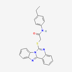 molecular formula C24H20N4OS B2798057 2-(苯并咪唑并[1,2-c]喹唑啉-6-基硫代)-N-(4-乙基苯基)乙酰胺 CAS No. 688792-65-6