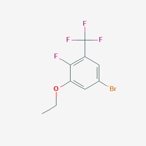 molecular formula C9H7BrF4O B2798060 5-溴-1-乙氧基-2-氟-3-(三氟甲基)苯 CAS No. 1881294-05-8