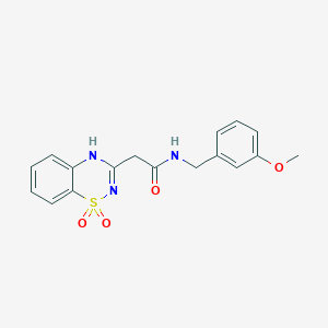 molecular formula C17H17N3O4S B2798066 2-(1,1-dioxido-2H-1,2,4-benzothiadiazin-3-yl)-N-(3-methoxybenzyl)acetamide CAS No. 1185148-81-5