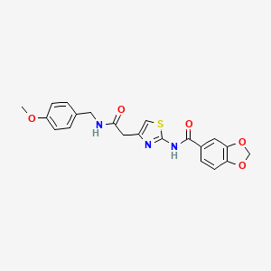 N-(4-(2-((4-methoxybenzyl)amino)-2-oxoethyl)thiazol-2-yl)benzo[d][1,3]dioxole-5-carboxamide