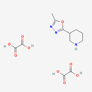 molecular formula C12H17N3O9 B2798069 2-Methyl-5-(piperidin-3-yl)-1,3,4-oxadiazole dioxalate CAS No. 2034496-23-4
