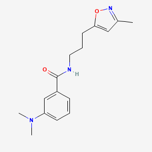 molecular formula C16H21N3O2 B2798072 3-(dimethylamino)-N-(3-(3-methylisoxazol-5-yl)propyl)benzamide CAS No. 2034384-59-1