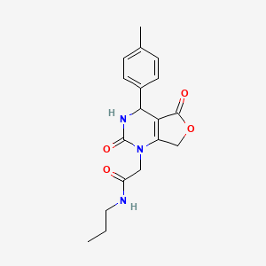 molecular formula C18H21N3O4 B2798082 2-[4-(4-甲基苯基)-2,5-二氧代-3,4,5,7-四氢呋喃[3,4-d]嘧啶-1(2H)-基]-N-丙基乙酰胺 CAS No. 1775370-54-1