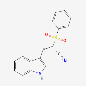 molecular formula C17H12N2O2S B2798083 (Z)-3-(1H-吲哚-3-基)-2-(苯基磺酰)-2-丙烯腈 CAS No. 95966-28-2