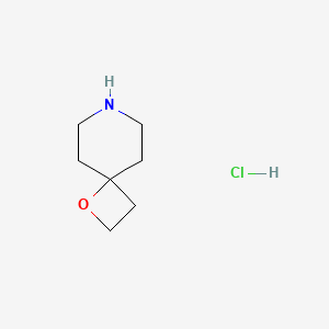 molecular formula C7H14ClNO B2798090 1-Oxa-7-azaspiro[3.5]nonane hydrochloride CAS No. 1706436-16-9; 38674-21-4