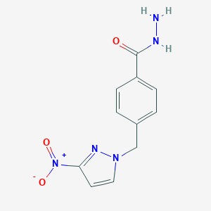 molecular formula C11H11N5O3 B279810 4-[(3-nitro-1H-pyrazol-1-yl)methyl]benzohydrazide 