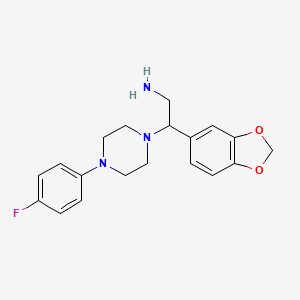 molecular formula C19H22FN3O2 B2798102 2-(2H-benzo[3,4-d]1,3-dioxolen-5-yl)-2-[4-(4-fluorophenyl)piperazinyl]ethylami ne CAS No. 887345-62-2