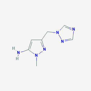 molecular formula C7H10N6 B2798105 1-methyl-3-(1H-1,2,4-triazol-1-ylmethyl)-1H-pyrazol-5-amine CAS No. 1856095-52-7