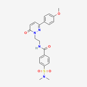 molecular formula C22H24N4O5S B2798109 4-(N,N-dimethylsulfamoyl)-N-(2-(3-(4-methoxyphenyl)-6-oxopyridazin-1(6H)-yl)ethyl)benzamide CAS No. 921573-89-9