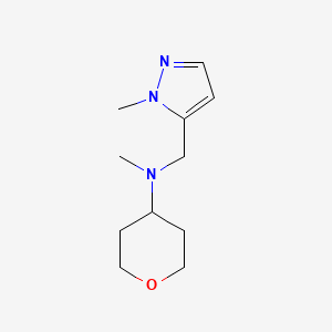 molecular formula C11H19N3O B2798114 N-methyl-N-((1-methyl-1H-pyrazol-5-yl)methyl)tetrahydro-2H-pyran-4-amine CAS No. 2034297-46-4