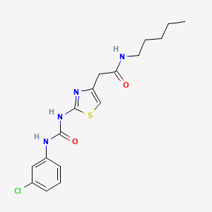 molecular formula C17H21ClN4O2S B2798115 2-(2-(3-(3-氯苯基)脲基)噻唑-4-基)-N-戊基乙酰胺 CAS No. 921486-97-7