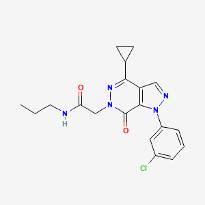 molecular formula C19H20ClN5O2 B2798116 2-(1-(3-chlorophenyl)-4-cyclopropyl-7-oxo-1H-pyrazolo[3,4-d]pyridazin-6(7H)-yl)-N-propylacetamide CAS No. 1105200-41-6