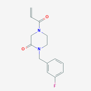 molecular formula C14H15FN2O2 B2798118 1-[(3-Fluorophenyl)methyl]-4-prop-2-enoylpiperazin-2-one CAS No. 2179723-69-2