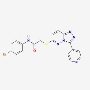 molecular formula C18H13BrN6OS B2798125 N-(4-bromophenyl)-2-((3-(pyridin-4-yl)-[1,2,4]triazolo[4,3-b]pyridazin-6-yl)thio)acetamide CAS No. 868969-73-7