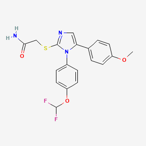 2-((1-(4-(difluoromethoxy)phenyl)-5-(4-methoxyphenyl)-1H-imidazol-2-yl)thio)acetamide