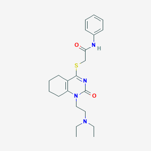 molecular formula C22H30N4O2S B2798129 2-((1-(2-(diethylamino)ethyl)-2-oxo-1,2,5,6,7,8-hexahydroquinazolin-4-yl)thio)-N-phenylacetamide CAS No. 898435-62-6