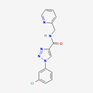 molecular formula C15H12ClN5O B2798133 1-(3-氯苯基)-N-(吡啶-2-基甲基)-1H-1,2,3-三唑-4-甲酰胺 CAS No. 951598-11-1