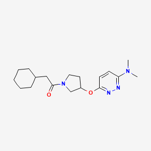 2-Cyclohexyl-1-(3-((6-(dimethylamino)pyridazin-3-yl)oxy)pyrrolidin-1-yl)ethanone