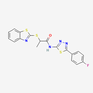 2-(1,3-benzothiazol-2-ylsulfanyl)-N-[5-(4-fluorophenyl)-1,3,4-thiadiazol-2-yl]propanamide