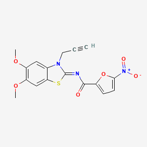 molecular formula C17H13N3O6S B2798148 N-(5,6-dimethoxy-3-prop-2-ynyl-1,3-benzothiazol-2-ylidene)-5-nitrofuran-2-carboxamide CAS No. 895458-34-1