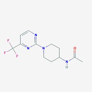 molecular formula C12H15F3N4O B2798150 N-(1-(4-(trifluoromethyl)pyrimidin-2-yl)piperidin-4-yl)acetamide CAS No. 2034608-03-0