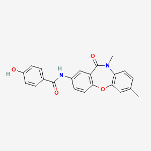 N-(7,10-dimethyl-11-oxo-10,11-dihydrodibenzo[b,f][1,4]oxazepin-2-yl)-4-hydroxybenzenecarboxamide