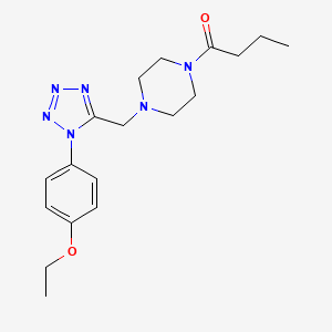 molecular formula C18H26N6O2 B2798152 1-(4-((1-(4-ethoxyphenyl)-1H-tetrazol-5-yl)methyl)piperazin-1-yl)butan-1-one CAS No. 1049401-44-6